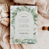 White Floral Greenery Foliage Boho Arch Wedding Kaart