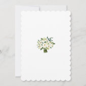 White Floral Greenery Gold Cross bevestiging Kaart (Achterkant)
