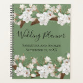 White Floral Greenery Magnolia Wedding Planner (Voorkant)