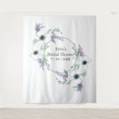 White Floral Greenery Vrijgezellenfeest Backdrop Wandkleed (Voorkant)