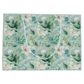 White Floral Greenery Vrijgezellenfeest Wedding Groot Cadeauzakje (Achterkant)