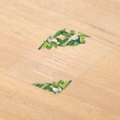 White Floral & Greenery Waterverf bruiloft Acryl Uitnodigingen (Laagn)