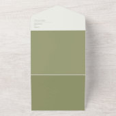 White Floral Greenery Wedding All In One Uitnodiging (Buitenkant)