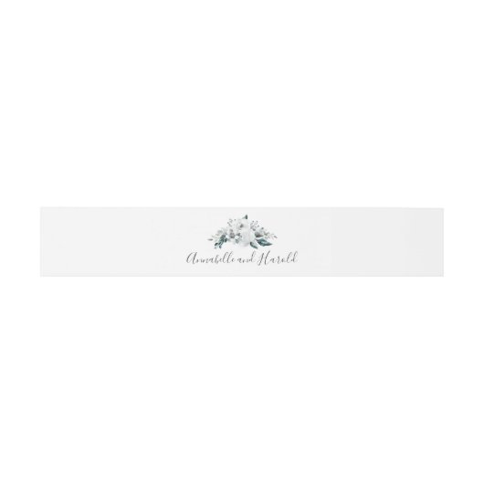 White Floral Greenery Wedding Uitnodigingen Wikkel (Vlak)