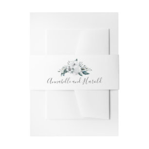 White Floral Greenery Wedding Uitnodigingen Wikkel