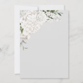 White Floral Grey Engagement Party Kaart (Achterkant)