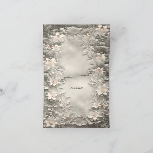 White Floral Hartelijk dank Bedankkaart (Binnen)