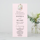 White Floral Herfst Pumpkin Pink Wedding Programme (Staand voorkant)