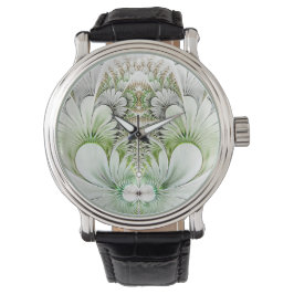 White Floral Horloge