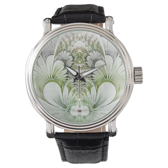 White Floral Horloge (Voorkant)