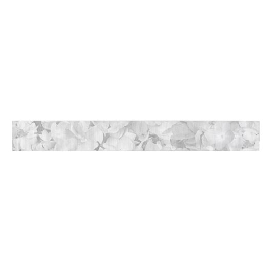 White Floral Hydrangea Craft Ribbon Grosgrain Lint (Voorkant)