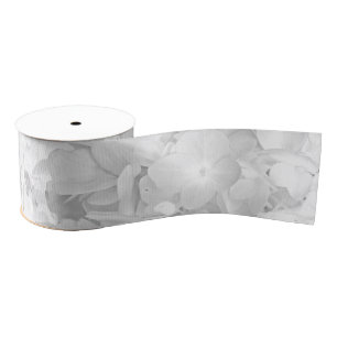 White Floral Hydrangea Craft Ribbon Grosgrain Lint
