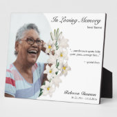 White Floral in Loving Memory  Foto Fotoplaat (Zijkant)