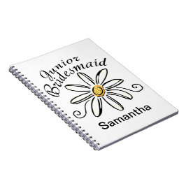 White Floral Junior Bridesmaid Notitieboek