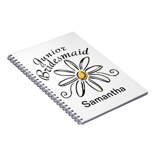 White Floral Junior Bridesmaid Notitieboek (Rechterzijde)