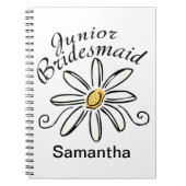 White Floral Junior Bridesmaid Notitieboek (Voorkant)