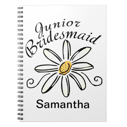 White Floral Junior Bridesmaid Notitieboek (Voorkant)