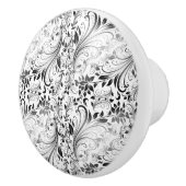 White Floral Keramische Knop (Rechts)