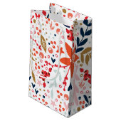 White Floral kerstcadeautas Klein Cadeauzakje (Achterkant Gekanteld)