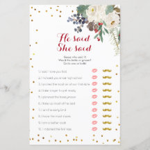 White Floral Kerstmis zei dat ze Kaart zei