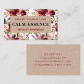 White Floral Kraft Handmade Candle Soy Melt Soap Visitekaartje (Voorkant / Achterkant)