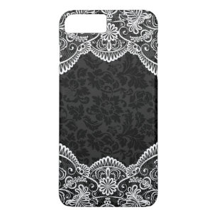 White Floral Lace Black Damascus 2 Case-Mate iPhone Case