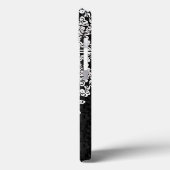 White Floral Lace Black Damasmonogramed Case-Mate iPhone Case (Achterkant / Links)