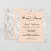 White Floral Lace on Peachy Beige Kaart (Voorkant / Achterkant)