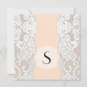 White Floral Lace on Peachy Beige Kaart (Achterkant)