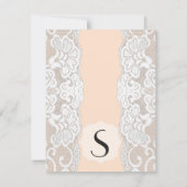 White Floral Lace on Peachy Beige Kaart (Achterkant)