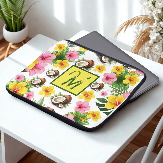 White Floral Laptop Sleeve (Creator heeft geüpload)
