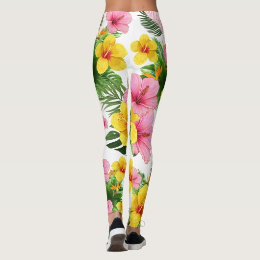 White Floral Leggings (Achterkant)