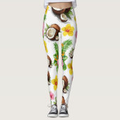 White Floral Leggings (Voorkant)