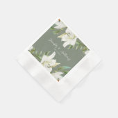 White Floral Lilies Servet (Hoek)