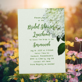 White Floral Limelight Hydrangea Flowers Party Kaart