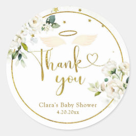 White Floral Little Piece of Heaven Ronde Sticker