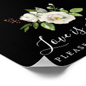 White Floral Love is Sweet Wedding Dessert Bar Poster (Hoek)