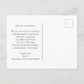 White Floral Magnolias Script Moving Retirement Aankondigingskaart (Achterkant)