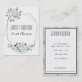 White Floral Marble Geometric Appointment Afsprakenkaartje (Voorkant / Achterkant)