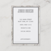 White Floral Marble Geometric Appointment Afsprakenkaartje (Achterkant)
