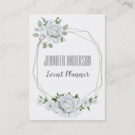 White Floral Marble Geometric Appointment Afsprakenkaartje