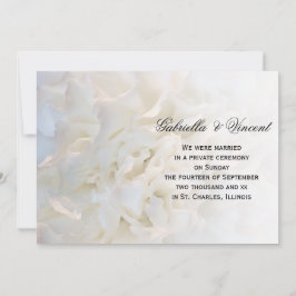 White Floral Marriage/Elopement Announounding Aankondiging