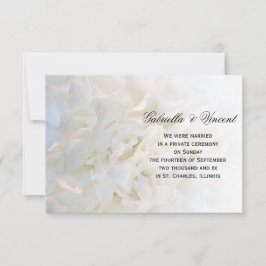 White Floral Marriage/Elopement Announounding Aankondiging