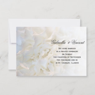 White Floral Marriage/Elopement Announounding Aankondiging