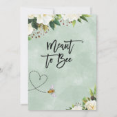 White Floral Meant to Bee Bridal Shower Invitation Kaart (Achterkant)