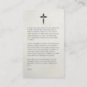 White Floral Memorial Card Visitekaartje (Achterkant)