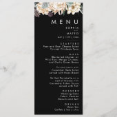 White Floral | Menu Zwart weddenschap (Voorkant)