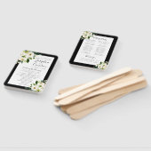 White Floral met Black Wedding Ceremony Program Handwaaier (Niet-gemonteerd)