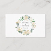 White Floral met internetkaart voor bruiloft rsvp Informatiekaartje (Achterkant)