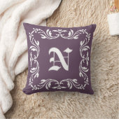 White Floral Monogram. Gewoon oude lavendel Kussen (Deken)